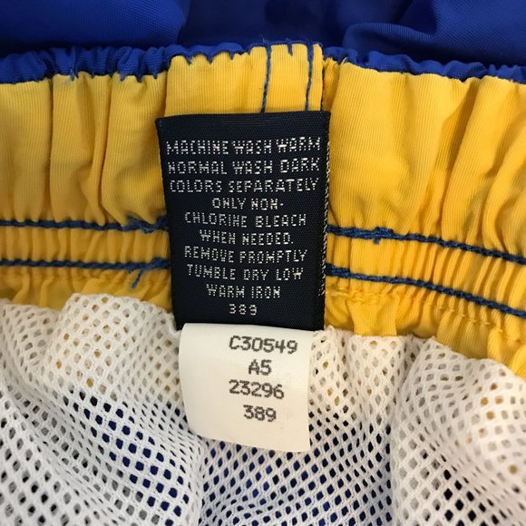 Lands' End Mens Royal blue Drawstring Pockets Swim Trunks Size L 36-38 - Picture 4 of 7